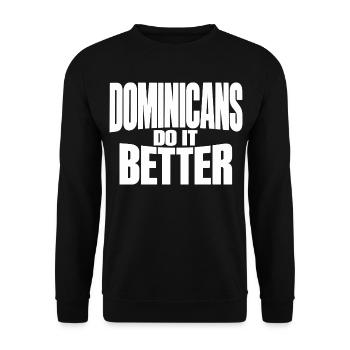 Dominikaner Stolz im Retro Stil - Unisex Pullover - Schwarz - Vorne - Alina (178cm) & Michal (187cm)