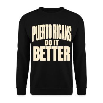 Puerto Rico Stolz im Retro Stil - Unisex Pullover - Schwarz - Vorne - Alina (178cm) & Michal (187cm)