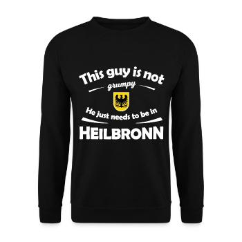 Dieser Typ ist nicht mürrisch Heilbronn - Unisex Pullover - Schwarz - Vorne - Alina (178cm) & Michal (187cm)