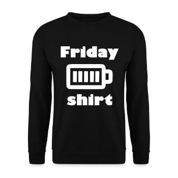 Friday Shirt Kaffeebecher Motiv - Unisex Pullover - Schwarz - Vorne - Alina (178cm) & Michal (187cm)