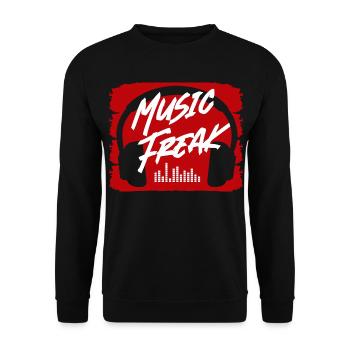 Musik Music Freak DJ Discothek Sprüche Headphone - Unisex Pullover - Schwarz - Vorne - Alina (178cm) & Michal (187cm)