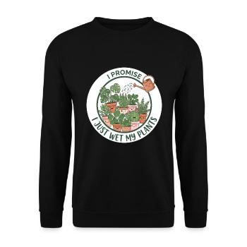 Ich mache meine Pflanzen nass lustige Gartenarbeit botanische Oberseite - Unisex Pullover - Schwarz - Vorne - Alina (178cm) & Michal (187cm)
