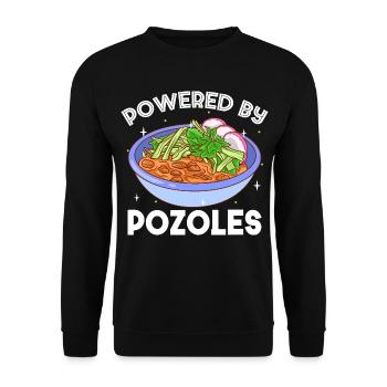 Powered by Pozoles - Unisex Pullover - Schwarz - Vorne - Alina (178cm) & Michal (187cm)