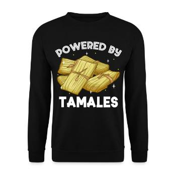 Powered by Tamales - Unisex Pullover - Schwarz - Vorne - Alina (178cm) & Michal (187cm)