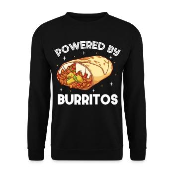 Powered by Burritos - Unisex Pullover - Schwarz - Vorne - Alina (178cm) & Michal (187cm)
