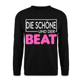Die Schöne Der Beat Music Musik Frau Sprüche DJane - Unisex Pullover - Schwarz - Vorne - Alina (178cm) & Michal (187cm)