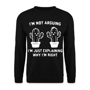 Kaktus Streit Dialog Shirt - Unisex Pullover - Schwarz - Vorne - Alina (178cm) & Michal (187cm)