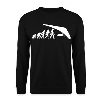 Drachenfliegen Evolution Drachenflieger Im Flug - Unisex Pullover - Schwarz - Vorne - Alina (178cm) & Michal (187cm)