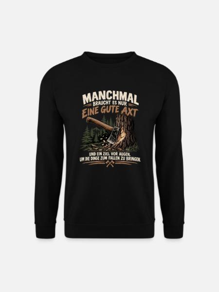 Waldholz Axtkraft - Unisex Pullover - Schwarz