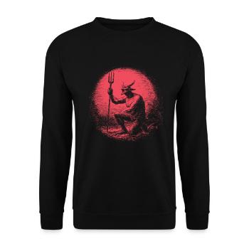 Der Teufel - Unisex Pullover - Schwarz - Vorne - Alina (178cm) & Michal (187cm)