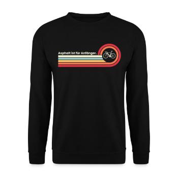 Gravelbike Asphalt ist für Anfänger Retro Design - Unisex Pullover - Schwarz - Vorne - Alina (178cm) & Michal (187cm)