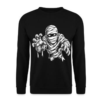 Halloween Mumie Pharao - Unisex Pullover - Schwarz - Vorne - Alina (178cm) & Michal (187cm)