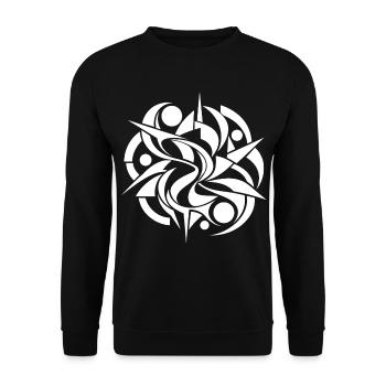 Abstrakte Geometrie - Unisex Pullover - Schwarz - Vorne - Alina (178cm) & Michal (187cm)