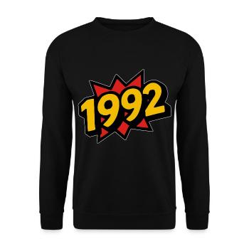 1992 Comic-Blitz - Unisex Pullover - Schwarz - Vorne - Alina (178cm) & Michal (187cm)