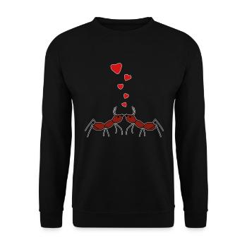 Verliebtes Ameisenpaar - Unisex Pullover - Schwarz - Vorne - Alina (178cm) & Michal (187cm)