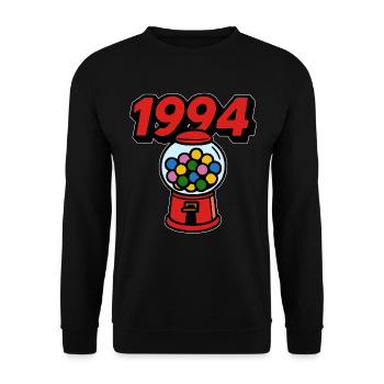1994 Jahrgang Retro Geschenk 90er Kaugummiautomat - Unisex Pullover - Schwarz - Vorne - Alina (178cm) & Michal (187cm)
