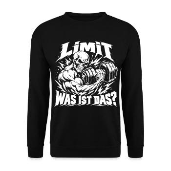 Limit Was Ist Das Skull Lift - Unisex Pullover - Schwarz - Vorne - Alina (178cm) & Michal (187cm)