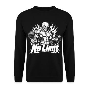 No Limit Skull - Unisex Pullover - Schwarz - Vorne - Alina (178cm) & Michal (187cm)