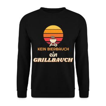 Kein Bierbauch, ein Grillbauch – Grill Shirt - Unisex Pullover - Schwarz - Vorne - Alina (178cm) & Michal (187cm)