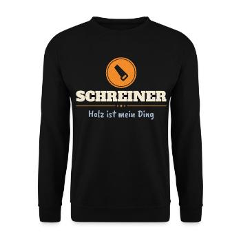 Schreiner – Holz ist mein Ding - Unisex Pullover - Schwarz - Vorne - Alina (178cm) & Michal (187cm)