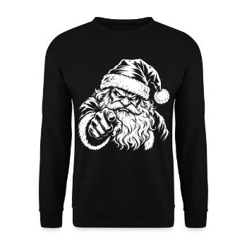 Böser Weihnachtsmann - Unisex Pullover - Schwarz - Vorne - Alina (178cm) & Michal (187cm)