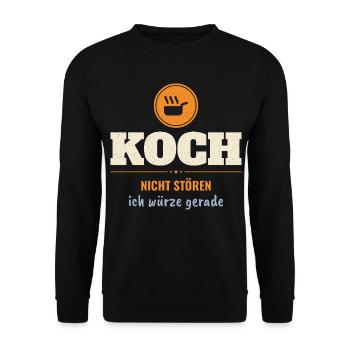 Koch – Nicht stören, ich würze gerade - Unisex Pullover - Schwarz - Vorne - Alina (178cm) & Michal (187cm)