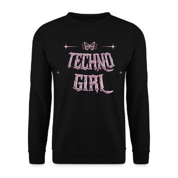 Techno Girl Rave Outfit Frauen Techno Musik - Unisex Pullover - Schwarz - Vorne - Alina (178cm) & Michal (187cm)