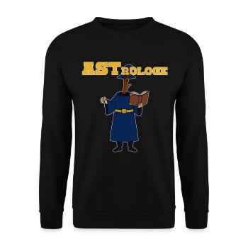 Astrologe lustiger Dadjoke, zweideutig - Unisex Pullover - Schwarz - Vorne - Alina (178cm) & Michal (187cm)