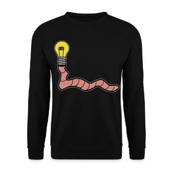 Glühwürmchen Wortwitz - Unisex Pullover - Schwarz - Vorne - Alina (178cm) & Michal (187cm)