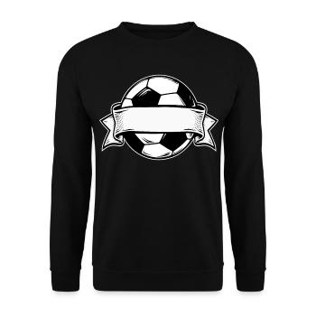 Fußball mit Banner - Unisex Pullover - Schwarz - Vorne - Alina (178cm) & Michal (187cm)