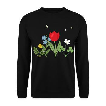 Blumen floral Natur Design Gartenfreunde - Unisex Pullover - Schwarz - Vorne - Alina (178cm) & Michal (187cm)