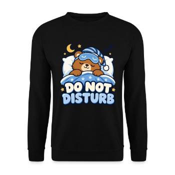 Schlafender Bär – Nicht stören - Unisex Pullover - Schwarz - Vorne - Alina (178cm) & Michal (187cm)