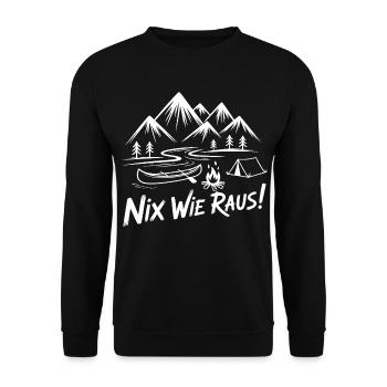 Raus in die Natur - Unisex Pullover - Schwarz - Vorne - Alina (178cm) & Michal (187cm)
