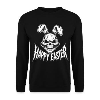 Oster Schädel Hase Gothic - Unisex Pullover - Schwarz - Vorne - Alina (178cm) & Michal (187cm)