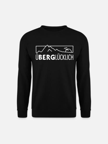 Überglücklich – Wandern macht glücklich - Unisex Pullover - Schwarz