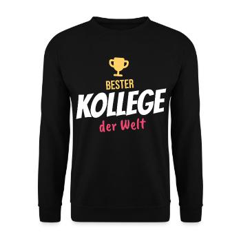 Bester Kollege der Welt – Geschenk fürs Büro - Unisex Pullover - Schwarz - Vorne - Alina (178cm) & Michal (187cm)