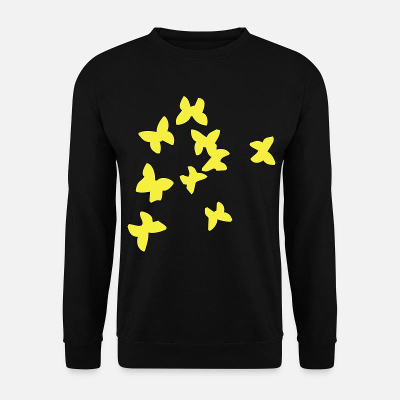Gelbe Sommervögel - Unisex Pullover - Schwarz