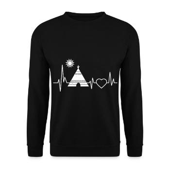 Camping Camping Nature Gift Camping Holiday Tent - Unisex Sweatshirt - black - Front - Alina (178cm) & Michal (187cm)