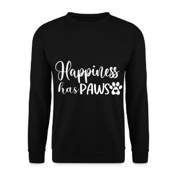 DogHappiness has paws - Unisex Pullover - Schwarz - Vorne - Alina (178cm) & Michal (187cm)