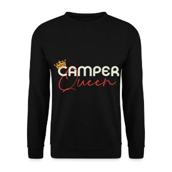 Camper Queen - Camping famille Reine Couronne - Sweat-shirt Unisexe - noir - Devant - Alina (178cm) & Michal (187cm)