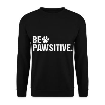 Be Pawsitive Positive Dog Paw - Unisex Sweatshirt - black - Front - Alina (178cm) & Michal (187cm)