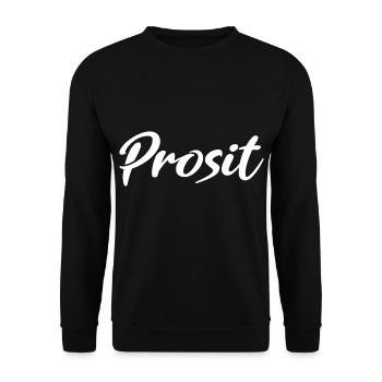 Prosit Prost Trinkspruch - Unisex Pullover - Schwarz - Vorne - Alina (178cm) & Michal (187cm)