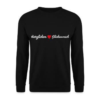 Herzlichen Glückwunsch - Unisex Pullover - Schwarz - Vorne - Alina (178cm) & Michal (187cm)
