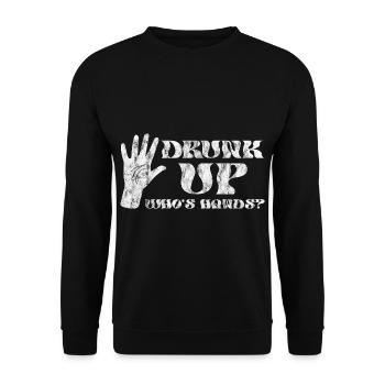 Drunk Up Who's Hands 2 - Unisex Pullover - Schwarz - Vorne - Alina (178cm) & Michal (187cm)