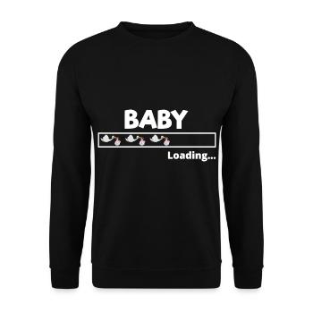 Baby Loading | Pregnancy gift - Unisex Sweatshirt - black - Front - Alina (178cm) & Michal (187cm)