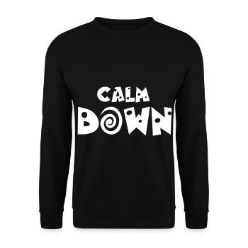 Relaxation and relaxation. Just Calm Down - Unisex Sweatshirt - black - Front - Alina (178cm) & Michal (187cm)