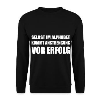 Anstrengung vor dem Erfolg - Unisex Pullover - Schwarz - Vorne - Alina (178cm) & Michal (187cm)