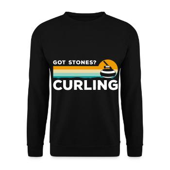 Curler Winter Sports Players Team - Unisex Sweatshirt - black - Front - Alina (178cm) & Michal (187cm)