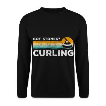 curling team - Unisex Sweatshirt - black - Front - Alina (178cm) & Michal (187cm)