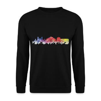 Catane Italie Ville Skyline Pixel Coloré - Sweat-shirt Unisexe - noir - Devant - Alina (178cm) & Michal (187cm)